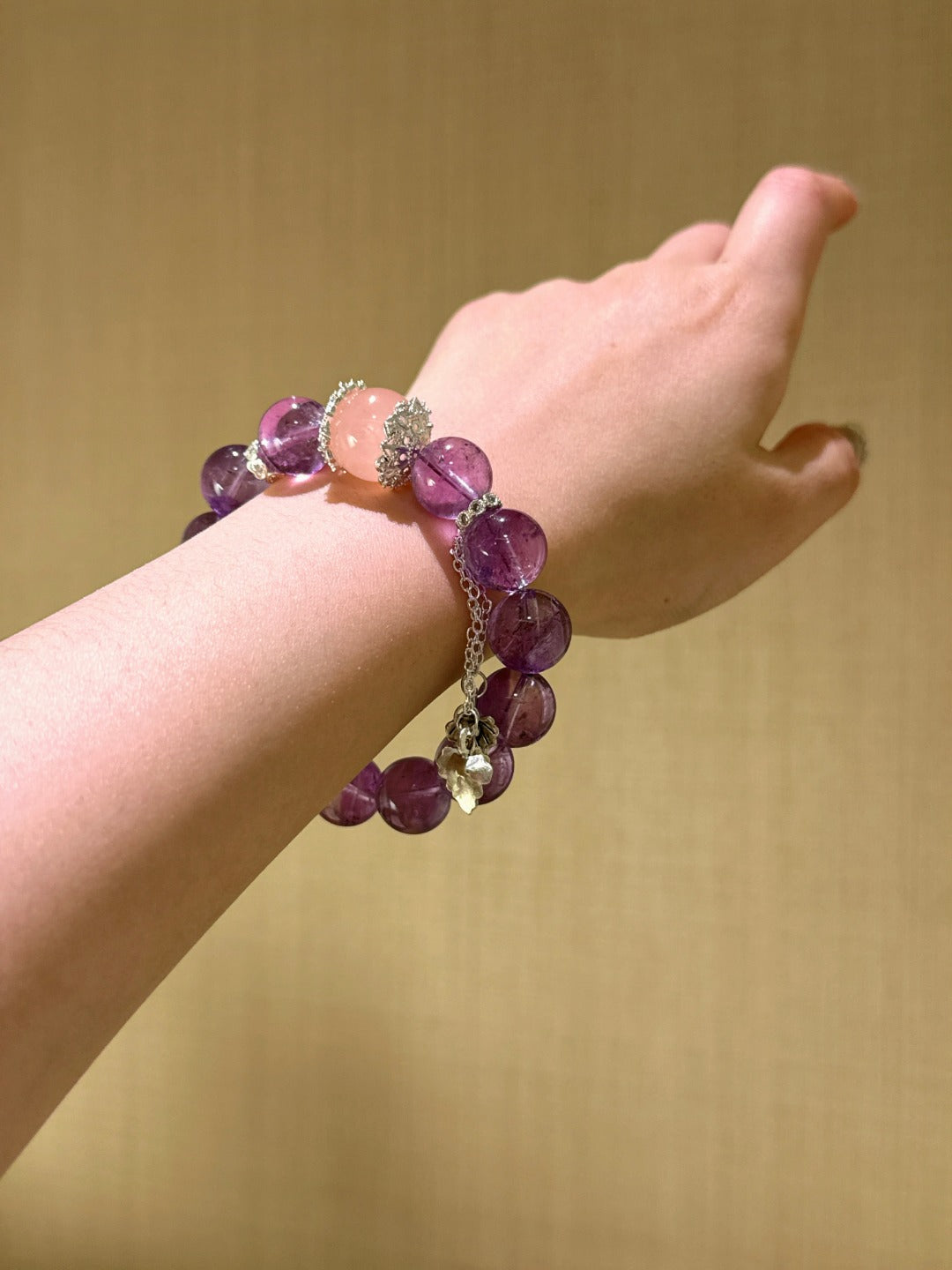 ▫️▪️ Amethyst pink crystal bracelet